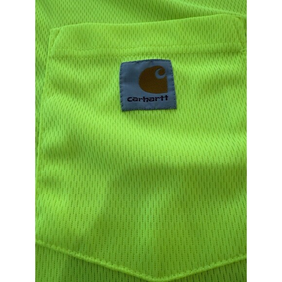 Carhartt Force Neon Yellow Performance T-Shirt L Relaxed Fit Breathable Workout - Picture 3 of 9